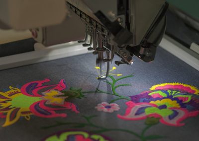 Professional machine for applying embroidery on different tissue